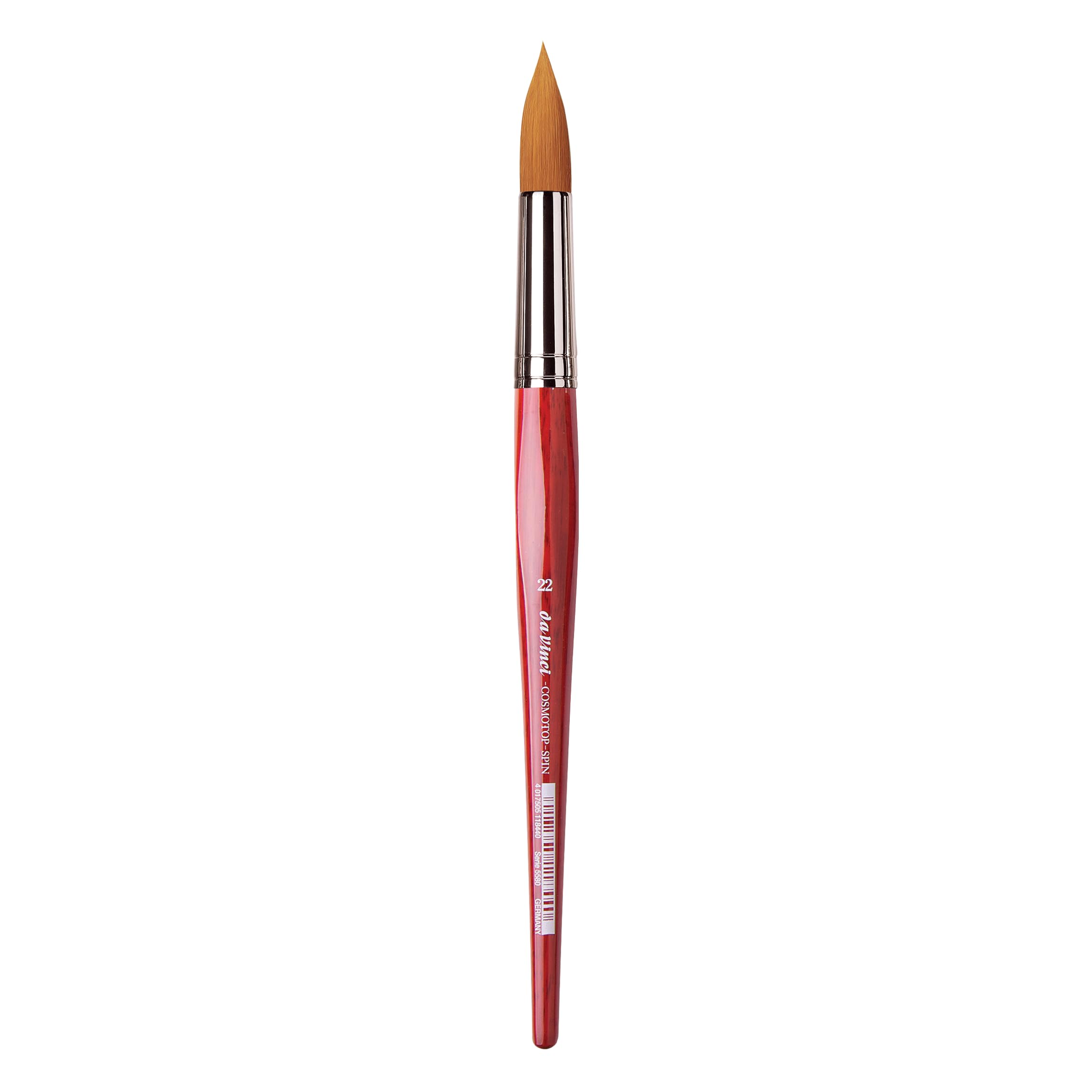 da Vinci Watercolor Series 5580 CosmoTop Spin Paint Brush, Round Synthetic with Red Handle, Size 22 (5580-22)