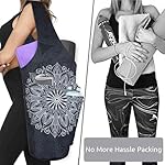Yoga Mat Bag - Large Opening Long Tote Yoga Mat Carrier Holder Bag with Waterproof Wet Zipper Pocket and Drawstring Water Bottle Pocket - Yoga Bag Fit Most Size Mats - Image 4