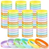 120 Pcs Happy Pi Day Wristbands Bracelets Bulk Pi Math Wristbands 3.14 Fun Pi Symbol Rubber Bracelets Gifts for Pi Day Math Party Favors School Classroom Office Prizes, 6 Colors