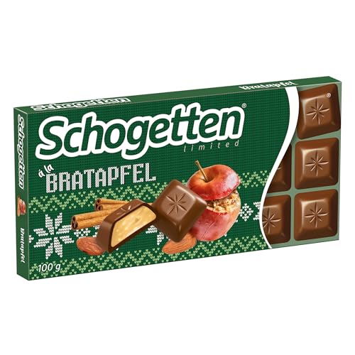 Schogetten Winter Edition Bratapfel I 100 g Schokoladentafel I mit Vollmilch-Schokolade & in praktischen Einzelstücken