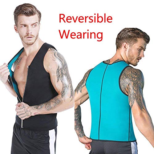 Image of NonEcho Men Sauna Sweat Vest Weight Loss Waist Trainer Vest Neoprene Tank Top Shapewear Slimming Shirt Workout Suit