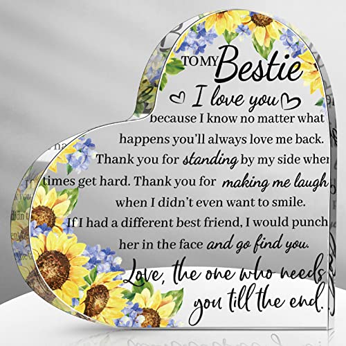 Spiareal Gift for Friend Friendship Women Friend Friendship Birthday Cheer up Gift Acrylic Heart...