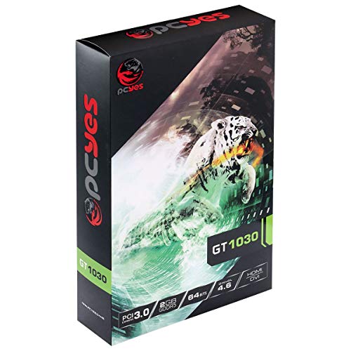 PLACA DE VIDEO NVIDIA GEFORCE GT 1030 2GB GDDR5 64 BITS COM KIT LOW PROFILE SINGLE FAN - PA1030GT6402G5 - PCYES glide