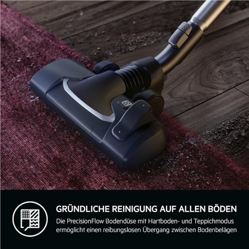 AEG CLEAN 6000 Staubsauger mit Beutel, Hohe Saugleistung, inkl. Zusatzdüsen, 50% Recyclingkunststoff, Ideal für Haustierbesitzer, Reinigen von Polstern, 12 m Kabel, 850 W, Blau, AB61C2DB