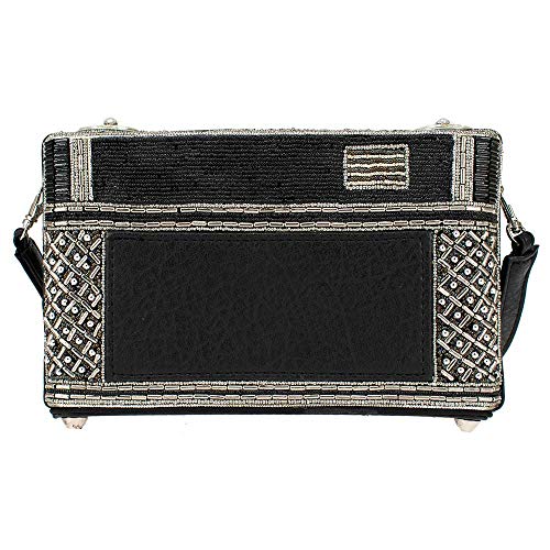 Mary Frances Picture That Beaded Crossbody Handbag, Black2