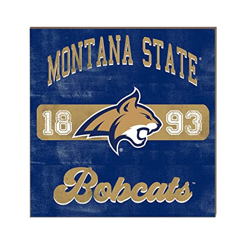 KH Sports Fan Montana State Fighting Bobcats 10"x10" Retro Team Mascot Sign, One Size, Multi