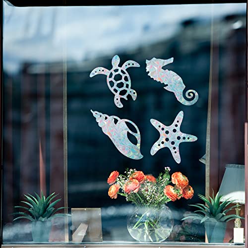 Gorgecraft 16Pcs Sea Animal Window Decals Turtle Static Glass Sliding Door Sticker Beach Clings Non Adhesive Vinyl Film Home Decals For Windows Prevent Stop Birds Strikes #TOP5