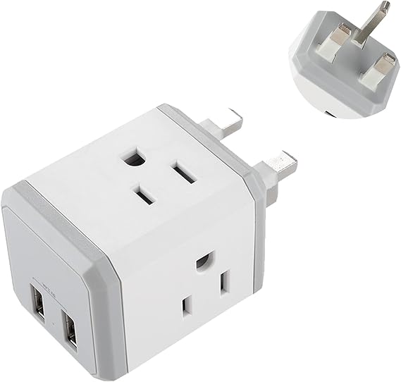 VARELLI Canada US to UK Plug Adapter, Ireland Scotland Type G Power