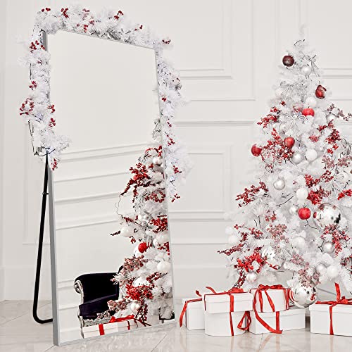 Image of PexFix Floor Full Length Mirror 64 inchx22 inch Mirror Full Length with Stand Full Body Mirror for Home Decor,Silver