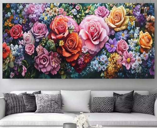 Point de Croix Cristal Fleur à offrir, kit peinture diamant créatif enfant et adulte