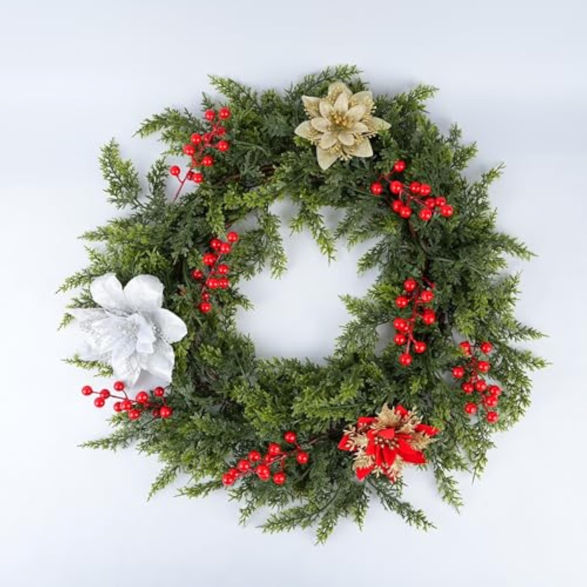 Artificial Red Berry Picks, Holiday Decorative Stems