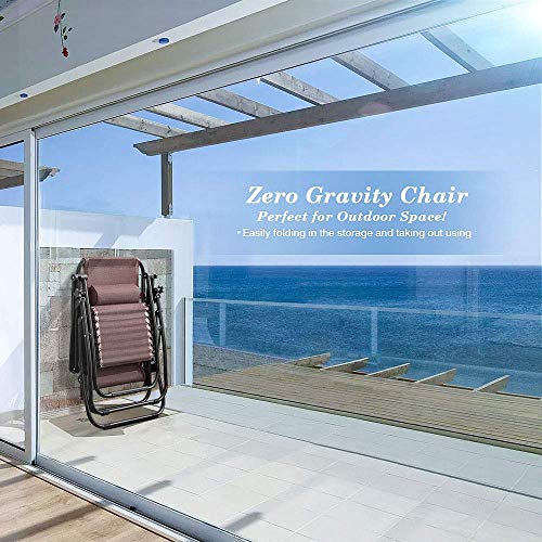 Homall Zero Gravity Chair Patio Folding Lawn Lounge Chairs Outdoor Lounge Gravity Chair Camp Reclining Lounge Chair With Pillows For Poolside Backyard And Beach Set Of 2 (Brown) #TOP5