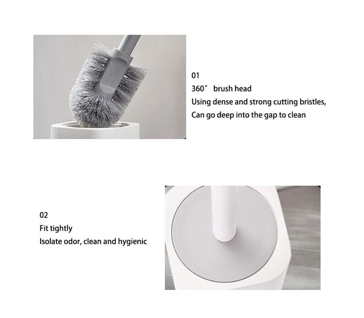 Escobilla de Baño Escobillero WC Escobilla WC Escobilla Y Soporte Para Inodoro, Escobilla De Plástico Para Inodoro Con Mango Largo, Juego De Escobilla De Limpieza Para Inodoro De Baño Escobillero de B