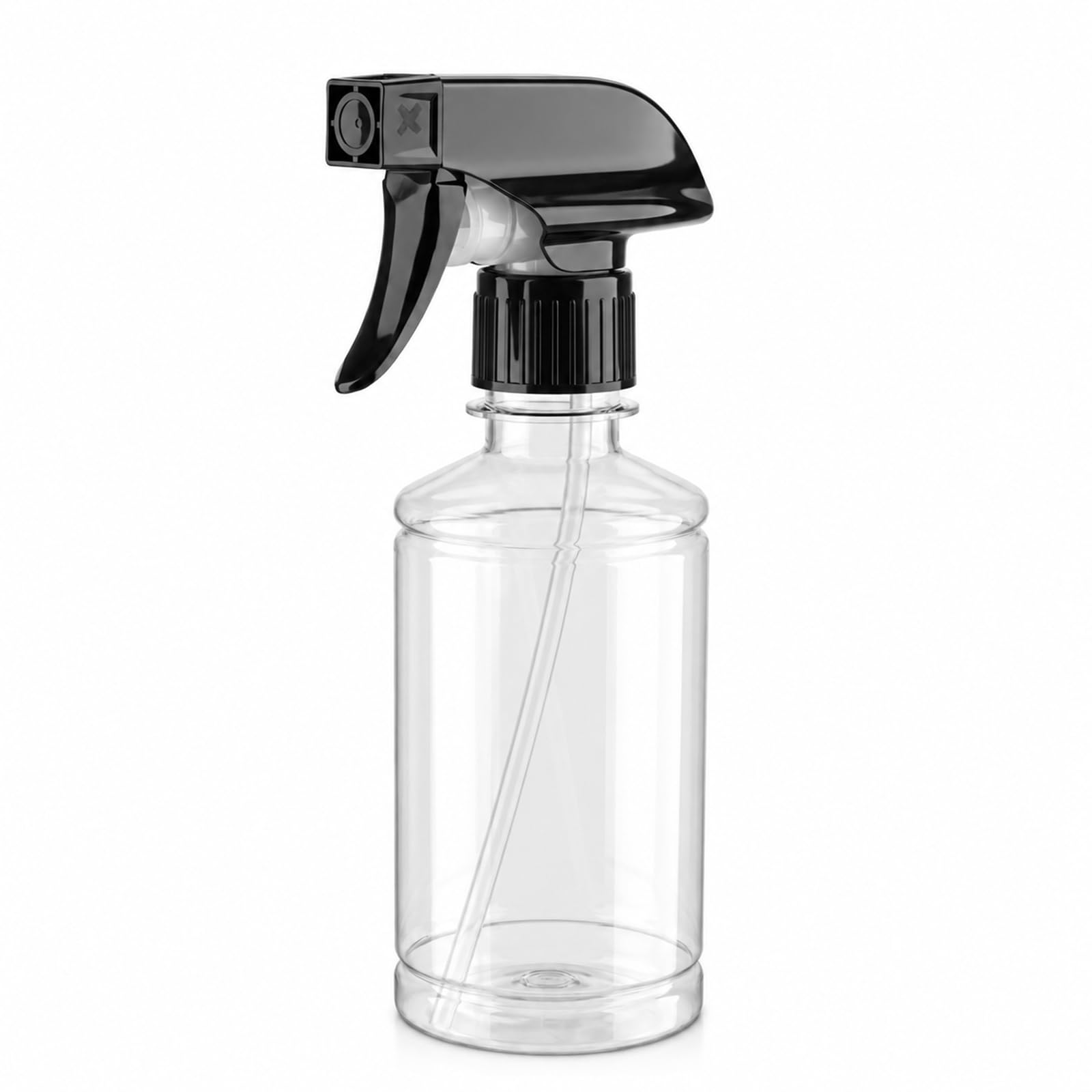 Muexoee 250ml Clear Plastic Spray Bottle, Graduated Hair Spray Bottle, Black Nozzle, Adjustable Spray Size, Suitable for Beauty Cleaning Gardening and Pets — image 1