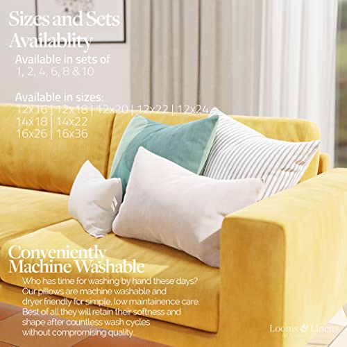 Looms & Linens Lumbar Boudoir Pillow Inserts Sham Pillow Stuffing Soft Poly Filling For Back Support And Home Decorative Throw Pillow Covers - 12X20 Pack Of 1 #TOP3