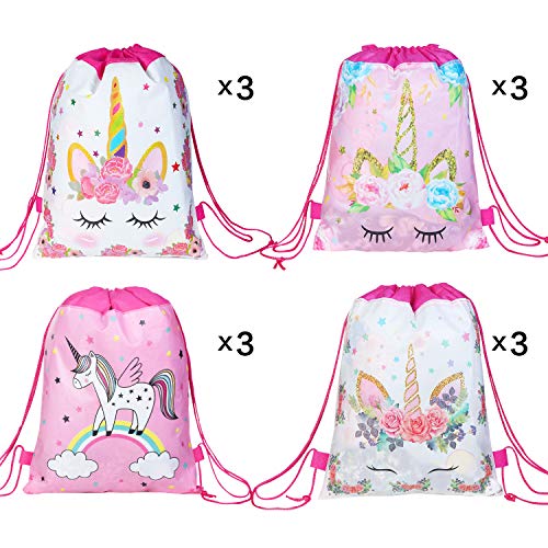 Magigift Unicorn Party Favors Bags Drawstring Gifts Bags For Kids Party Decoration (12Pack) #TOP2
