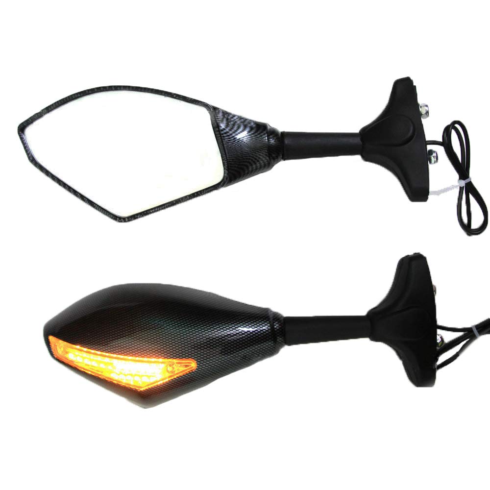 10mm Led Turn Signal Rearview Mirror For Honda Kawasaki Suzuki Yamaha