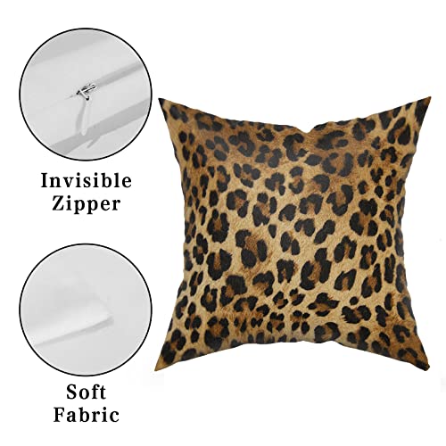 Granbey PILLOWBROWNLEOPARD20 Brown Leopard Throw Pillow Cover thumb #5