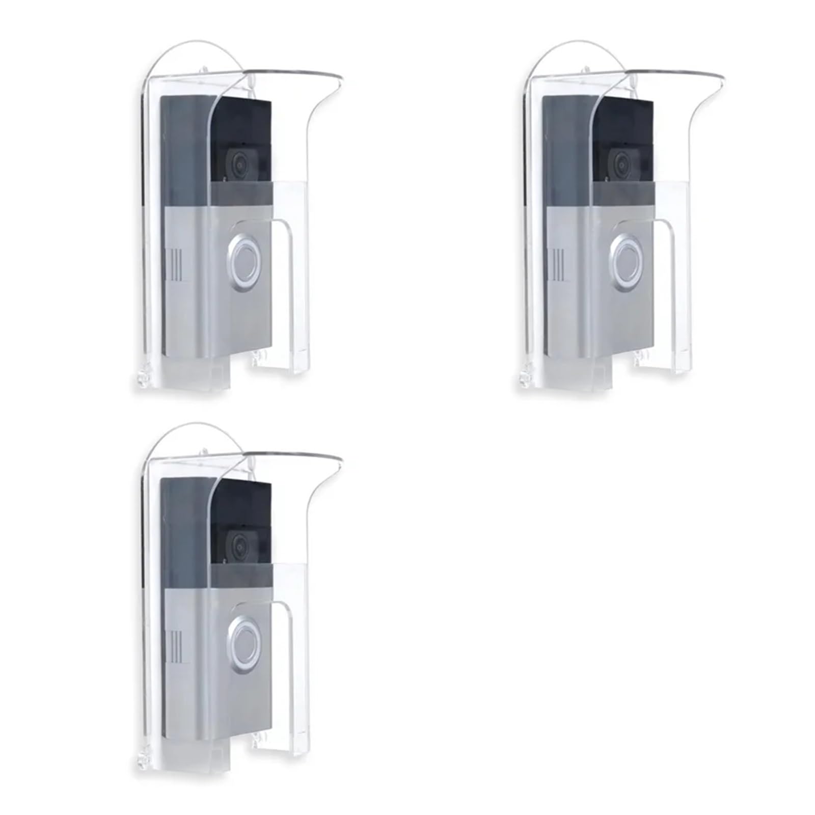 Gwyzax Transparent Door Bell Rain Cover 3Pc Plastic Doorbell Rain Cover Suitable Models Waterproof Protector Shield Video Doorbells
