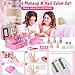Kids Makeup Kit for Girl - 2 In 1 Kids Washable Makeup Toys & Nail Art Kits with Nail Dryer and Cosmetic Case, Princess Dress Up Set for Girls, Real Girls Makeup Set for Ideal Gifts Toys for 3-12 Year
