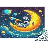 Exploración Espacial Telescopio Puzzle de 1000 Piezas Papel para Adultos Vista Luna Regalo Hogar 38x26cm/1000pcs