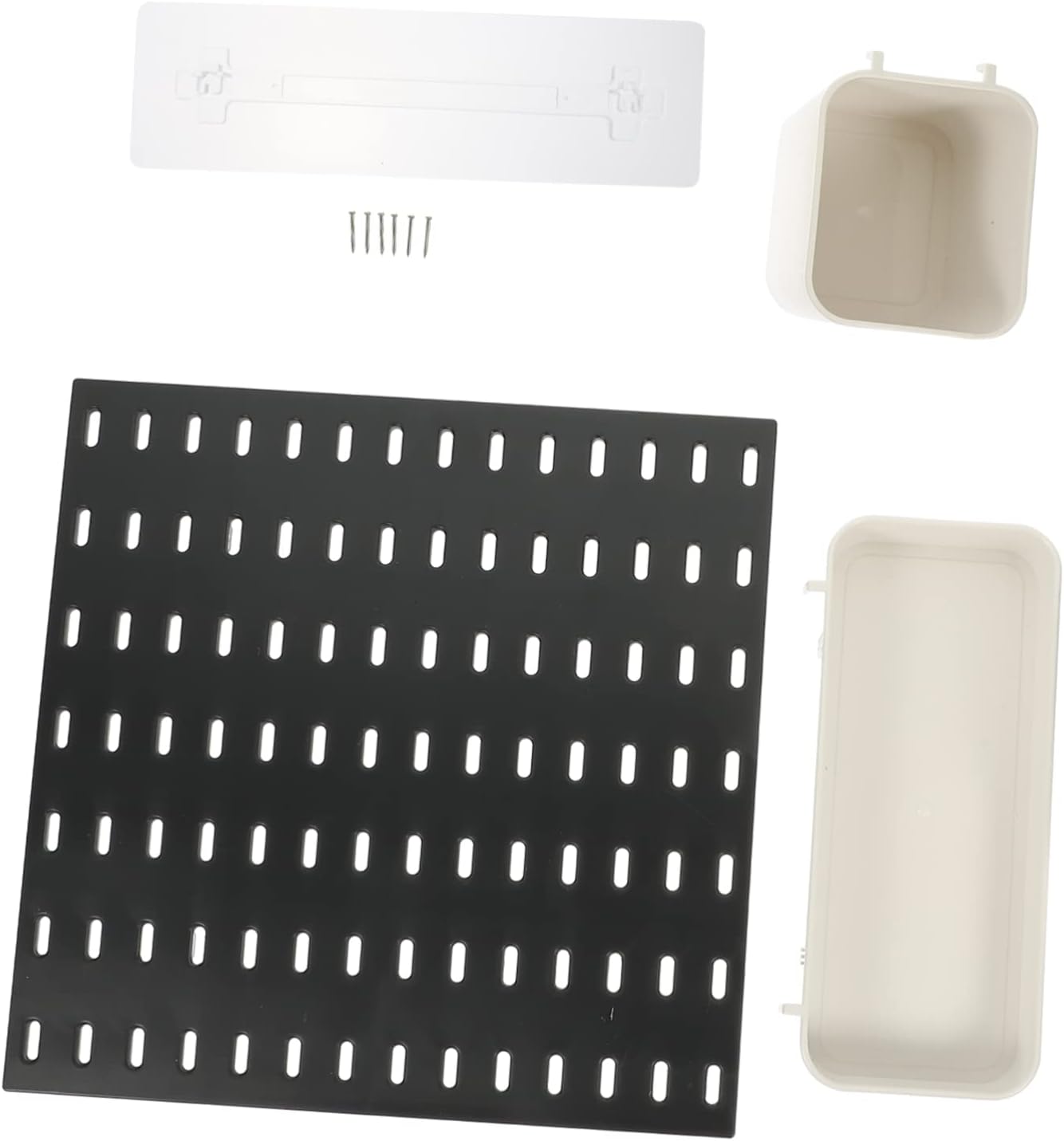1set Wall-Mounted Pegboard Storage Organizer Baskets for Kitchen Bathroom Office Lightweight Design for Clutter Living
