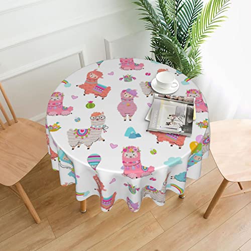 Alpaca Table Cloth Round Table Cover Wrinkle Resistant Waterproof Tablecloth 60 Inch Washable For Kitchen Party Picnic Fall Decorations For Home1 #TOP22