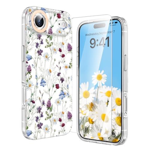 MILPROX Compatible with iPhone Air Flowers Case 6.5 inch - Cute Floral