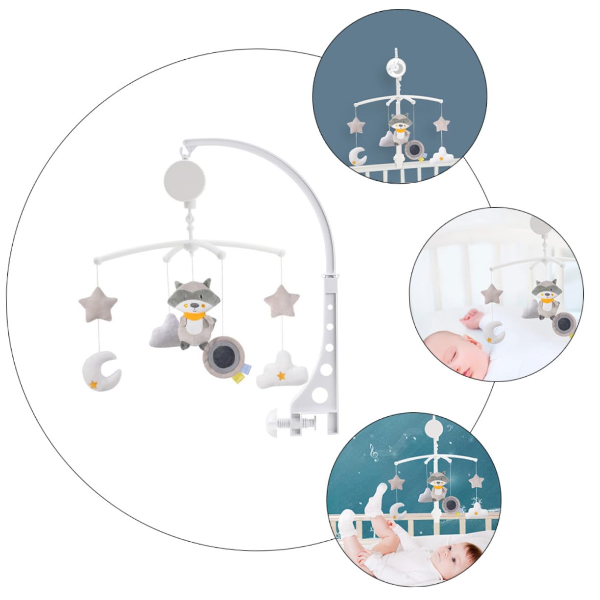 Colgante de Cuna Carillón de Viento y Música Giratoria, Juguete de Plástico para Bebés, Adecuado como Obsequio de Cumpleaños o Baby Shower