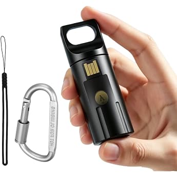 YubiKey Aluminum Waterproof Shockproof Case Cover for YubiKey 5 NFC 5C NFC with Lanyard