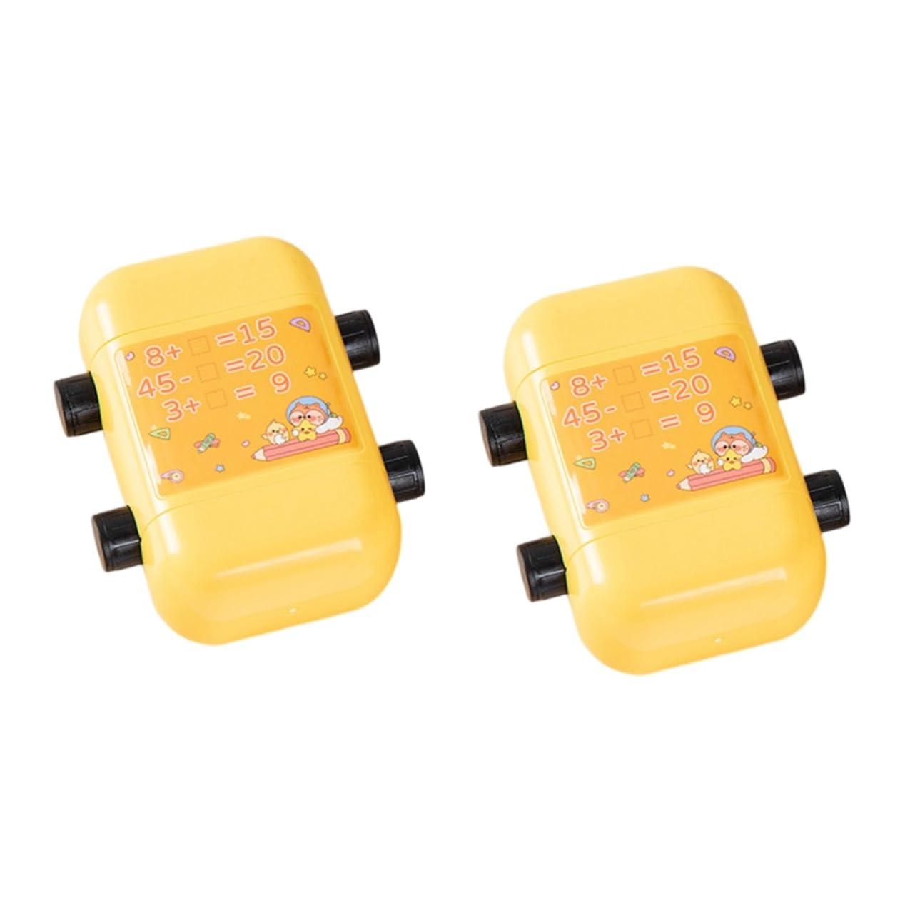 DIYEAH 2pcs Learning Math Stamps Wear-Resistant Math Rollers Compact Roller Stamps for Student