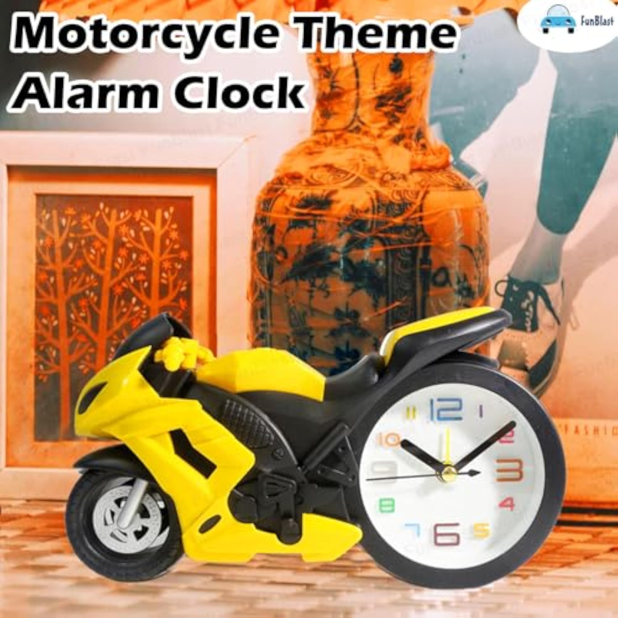 Motorcycle Clock, Stylish Analog Table Alarm Clock
