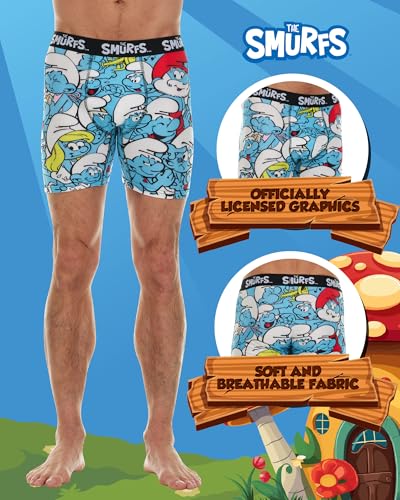 The Smurfs Men's Boxer Briefs - No Fly, Anti-Chafing Stitching, Comfort Shaped/Cotton Lined Crotch2