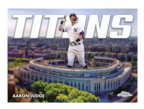 2023 Topps Chrome Update Series Baseball Titans Refractor #CT-11 Aaron Judge New York Yankees Official MLB Trading Card (Stock Photo shown, Card in Near Mint to Mint Condition)
