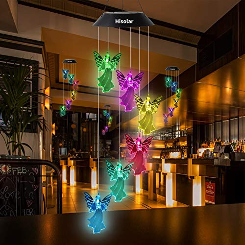 Hisolar Angel Solar Wind Chimes Light Color Changing Solar Mobile Waterproof Led Solar Powered Wind Chimes For Home Party Yard Garden Decor,Gifts For Mom Birthday Gifts #TOP6