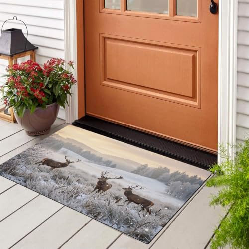 Paillasson d'entrée absorbant cerf gris clair 60x90 cm - 3