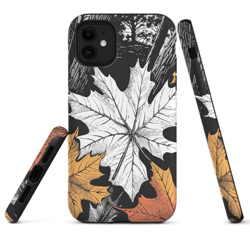 HYPESTYLE Leaves Phone Case Compatible with iPhone 16 pro 15 14 13 12 Compatible with Samsung Galaxy S25 Ultra S24 S21 FE S22 Dual Layer