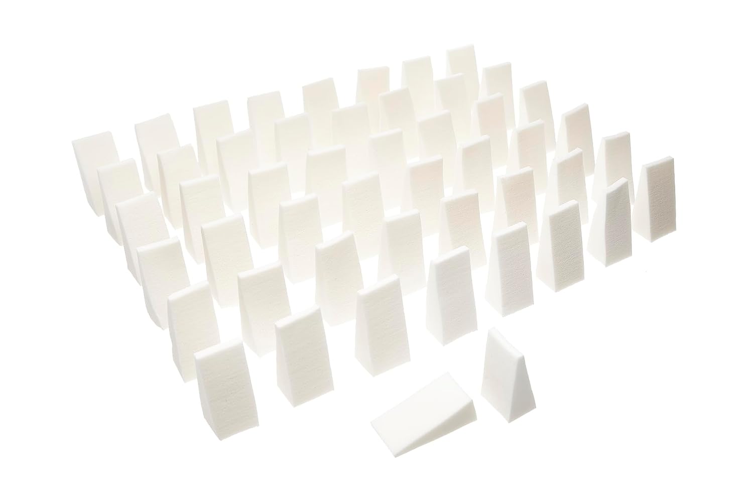 Make Up Sponge: 50 Pieces Beauty Blender Sponge - Triangular Cosmetic Make Up Sponges for Applying Foundation Powder, Cream and Liquid – Soft, Fine-Pored Latex Foundation Sponge in White by Fantasia