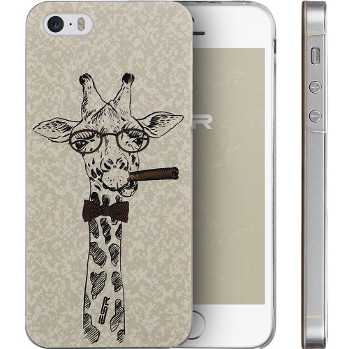 iPhone 5S Case, ESR Illustrators Series Protective Case Bumper[Scratch-Resistant] [Anti-Slip] [Good Grip] with Aesthetic Print Hard Back Cover for iPhone 5/5s (Tycoon Giraffe)