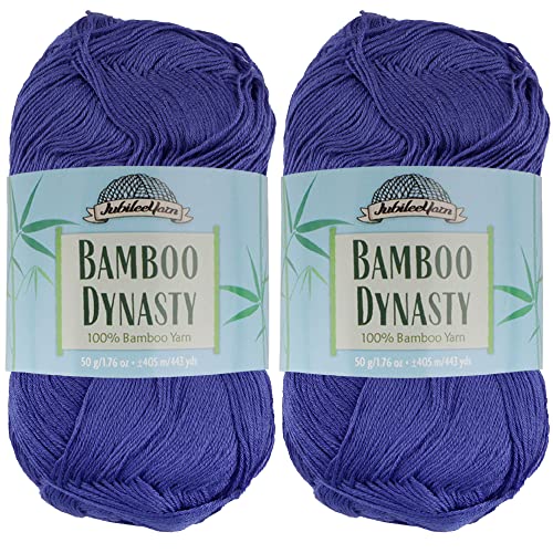 Jubileeyarn Bamboo Dynasty - Baby Weight Bamboo - 50G/Skein - 83 Royal Blue - 2 Skeins #TOP18