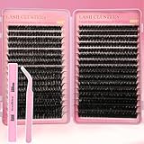 Gmagictobo Lash Extension Kit Lash Clusters Kit 640Pcs Volume Eyelash Clusters C Curl Lashes Clusters DIY Cluster Eyelash Extensions With Lash Bond and Seal Lash Tweezers