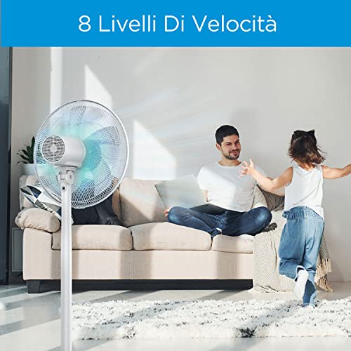 MIDEA FS40-18BR Stand Fan - Ventilador 3 en 1, 8 velocidades, Timer-Pala 40 cm, plástico