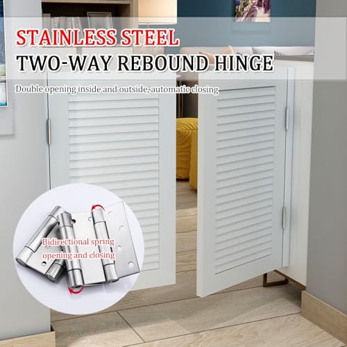Porte del salone in legno massello naturale, 180 oscillazioni con chiusura automatica, privacy Louvered per cucina, bar, facile da installare hardware incluso, personalizzate