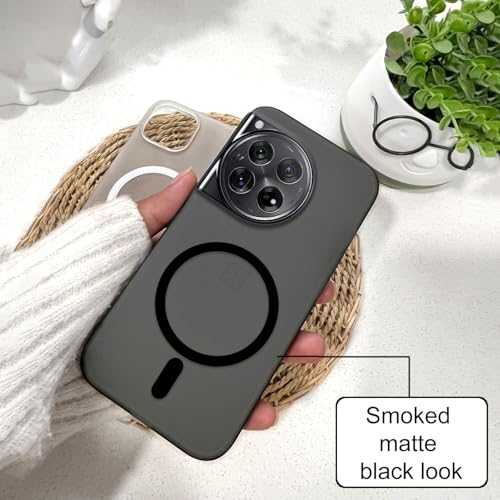 Image of COLORflow Back Cover Compatible with OnePlus 12 5G | Black Matte Finish | MAG-Safe | Slim Soft Touch Case with Anti-Slip Grip & Camera Protection