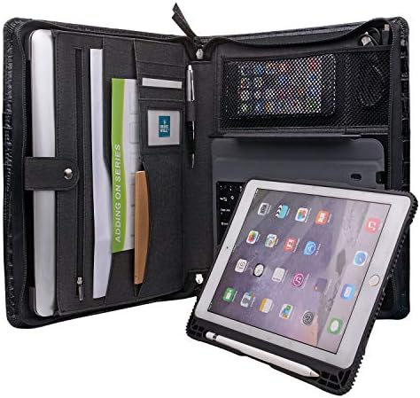 iPad Keyboard Portfolio, Zipper Padfolio Organizer Folio Case with Bluetooth Keyboard for 10.5 inch iPad Pro/iPad Air 3