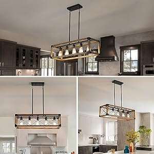 Dining Room Light Fixture, Farmhouse Chandelier, Kitchen Island Lighting, Rustic 5 Light Pendant Chandeliers, Country Wood Island Lights Dining Room Light Fixture Farmhouse Chandelier Kitchen Island Lighting Rustic 5 Light Pendant Chandeliers Country Wood Island Lights