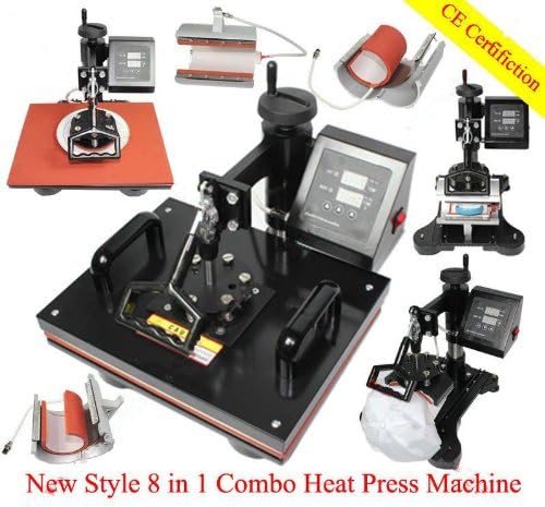 Gowe new design 8 IN 1 Tshirt/Mug/Cap/Plate Heat transfer printer t shirt Combo heat press machine improvement Sublimation machine