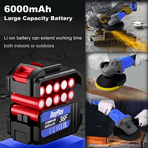 Brushless 4-1/2 Inch Angle Grinder Cordless Angle Grinder Tool With 6.0Ah Lithium-Ion Battery And Charger, 7.5-Amp 21V Electric Power Tools With Cutting Wheels, Flap Disc, For Cutting, Polishing #TOP5