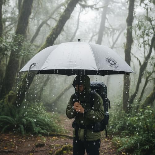 Paraguas para Senderismo Six Moon Designs Silver Shadow - Protección Solar y Lluvia UPF 50+ - Ultraligero 252 g Marco de Fibra de Vidrio - Paraguas Reflectante Duradero para Mochileros miniatura 6