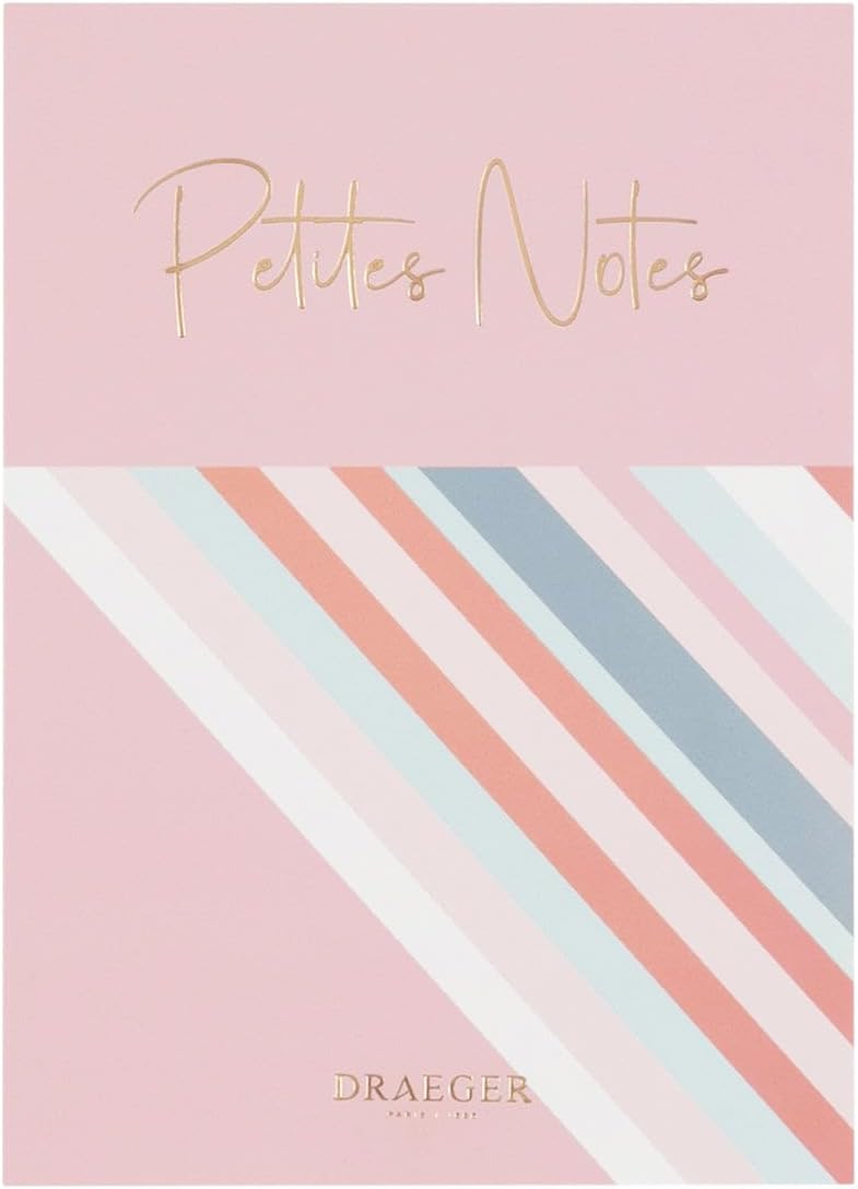 DRAEGER Paris | Pink Small Notes Notebook | Soft Cover with Gold Details | 13 x 18 cm | Vertical Opening | 100 Detachable Pages | FSC® Certified Paper | Ideal for Office, Home, School